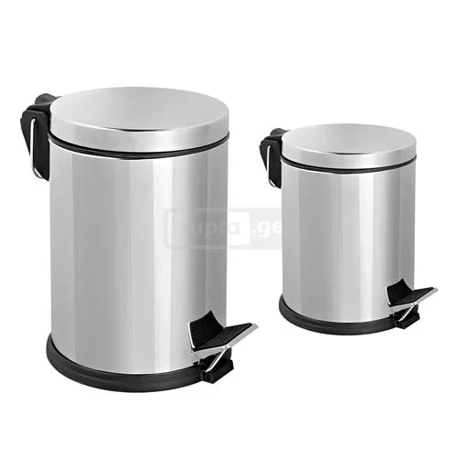 მეტალის ნაგვის ურნა ფეხსადგამით 3ლ